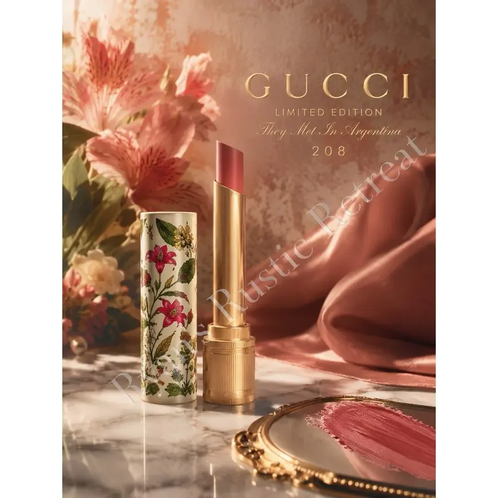 Gucci Rouge de Beauté Brillant 208 They Met In Argentina Limited Ed. Lipstick